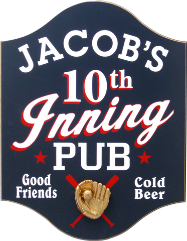 10th INNING PUB Wood Sign