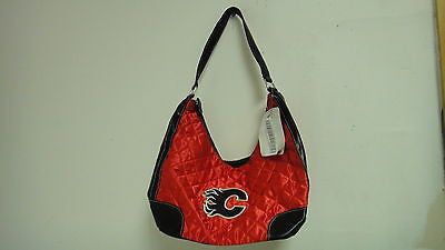 NHL Calgary Flames Team Color Quilted Hobo, Red   I3259C