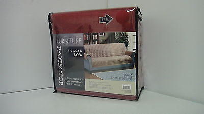 Textile Quilted Furniture Protector for Pet/Kids, Sofa,  Red     I5117B