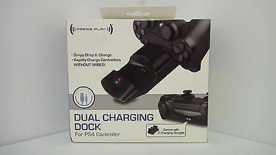 Press Play Dual Charging Dock for Playstation 4 Controllers, Black    I416P