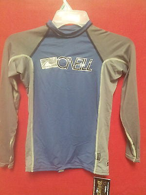 O'Neill Wetsuits Youth Skins Long Sleeve Crew Rash Guard-16 Royal-Grey J8206D