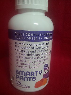 SmartyPants Adult Complete plus Fiber: Multivitamin, Omega 3, Vitamin D, 82112A