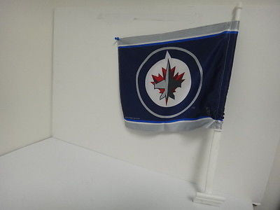 NHL Winnipeg Jets Car Flag with Wall Brackett (D341A)