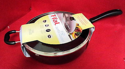 T-Fal Nonstick Jumbo Cooker Saute Pan with Glass Lid, 5 Qt. - Black   I1071G