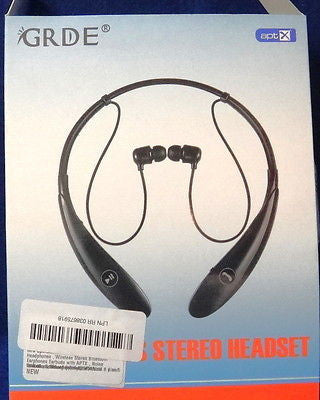 GRDE® Sweat-proof Sport Wireless Stereo Neckband Headset, Black   D10912C