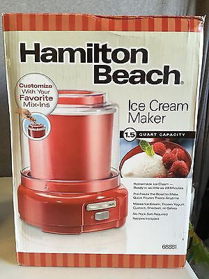 Hamilton Beach Ice Cream Maker, 1.5-Quart, Red (68881Z) J929KRT