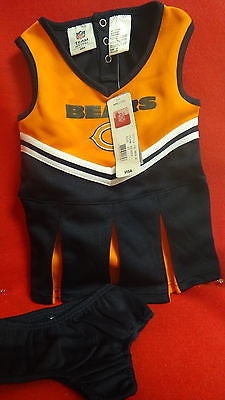 NFL Chicago Bears Girls Cheer  Dress  Set Orange-Blue 2T  J8139A