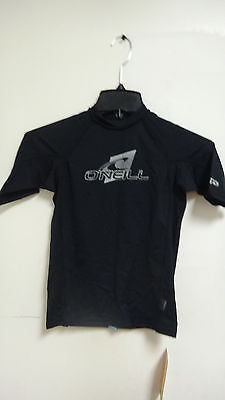 O'Neill Youth Skins Short Sleeve Rash Crew Tee BLACK SIZE 14 D7147O