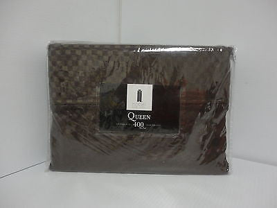 Hotel New York Embossed Checkered 4-Piece Microfiber Sheet Set, Queen    I567A