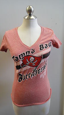 NFL Tampa Bay Buccaneers Women's V-Neck Tee, Cardinal - Small (I11257)