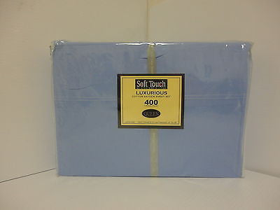 Soft Touch Luxurious Cotton Sateen Sheet Set, Light Blue - Queen   I554B