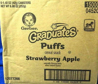 Gerber Graduates Up-Age Strawberry Apple Puff Snack, 1.48 Ounce PK of 6   D9814F