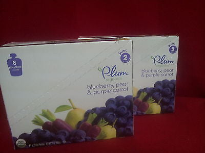 Plum Organics Stage 2 Purees  Blueberry Pear & Purple Carrot  4 oz  12 pk J9215F