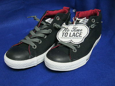 Converse Chuck Taylor Street Mid Kids 637249F Black / Jester Red G7281O