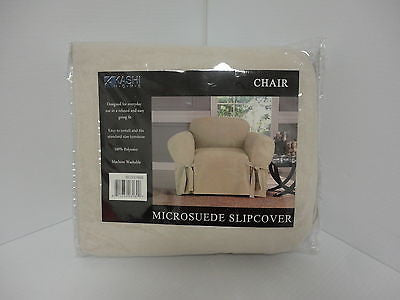 Kashi Home Microsuede Furniture Slipcover Chair, Beige - 70 x 90    I6193R