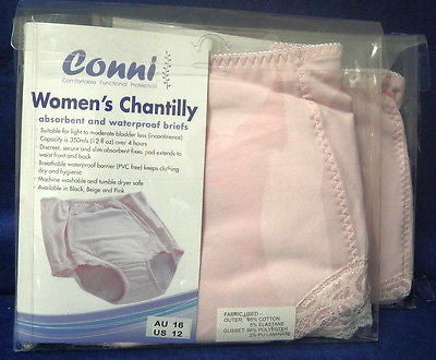 Conni Women's Chantilly Underwear, Pink, Size 12 PK OF 2    D82812M