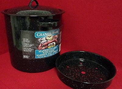 Graniteware Seafood/Tamale Steamer with Insert, 15.5 Quart  I1015D