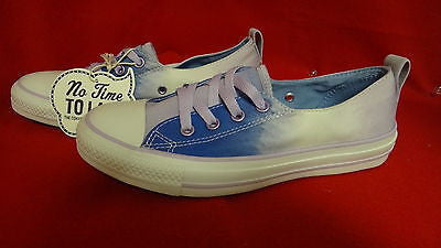 Converse  All Star Chuck Taylor White-Puple-Blue Size:6 J8711