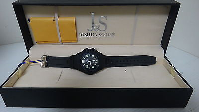 Joshua & Sons Men's JS-37-BK Silicon Luminous Swiss Quartz Sport Watch  D21311D