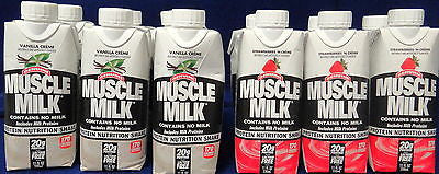 CytoSport Muscle Milk Ready-to-Drink Shake, Strawberry & Vanilla PK of 12  D946O