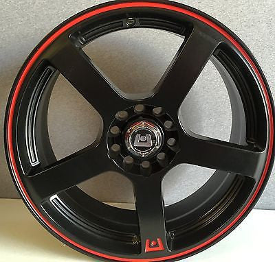 Motegi Racing MR116 Matte Black Wheel With Red Racing Stripe    I1013TRS