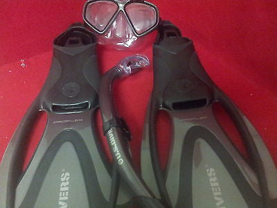 U.S. Divers Adult Cozumel Mask/Seabreeze II Snorkel/Proflex Fins/Gearbag J927H