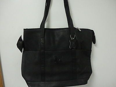 NCAA Michigan Wolverines Pangea Black Leather Women's Tote Handbag M121217P