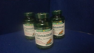 Nature's Bounty High Potency Cinnamon 2000 Plus Chromium 60 Capsules Per Bottle