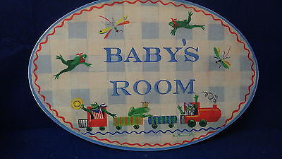 The Kids Room Boy's Baby Room Oval Wall Plaque   D861E