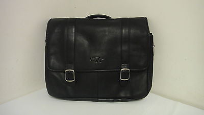 NCAA Arkansas Razorbacks Black Leather Porthole Laptop Briefcase     I121218P