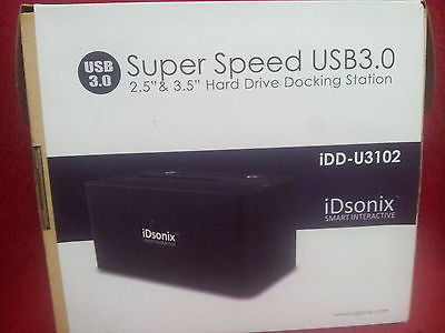 iDsonix Aluminum USB 3.0 Hard Drive Docking Station for 2.5"/3.5 HDD/SDD J10914A