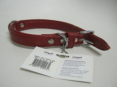 Leather Dog Collar, Padded, Double Ply, 16" x 3/4", Red G3263E