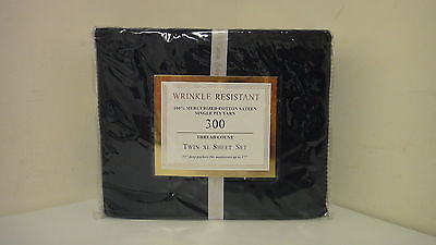 T300 Wrinkle Resistant Twin XL Sheet Set, Navy   I1214D