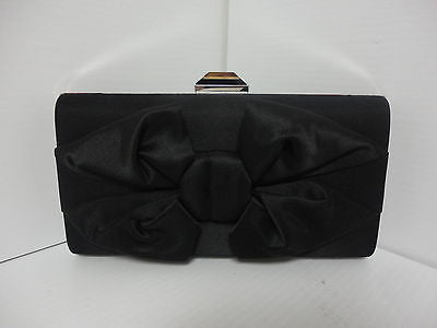 Jessica McClintock Boxy Bow Minaudiere Evening Bag, Black   I6231B