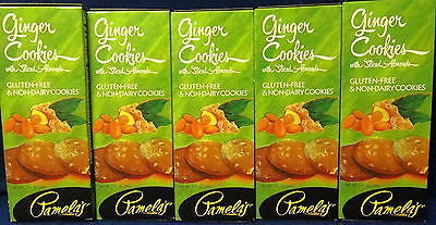 Pamela's Products Gluten Free Cookies, Ginger with Sliced Almonds PK OF 5  D915G