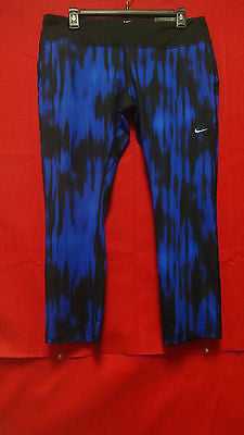 Nike Epic Run Printed Ladies Running Crops, Blue/Black - XL J304G