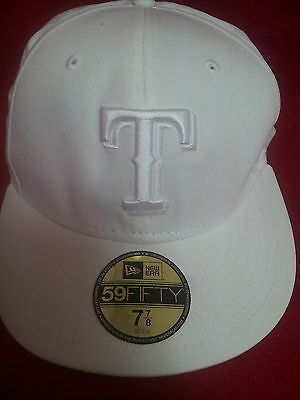 MLB Texas Rangers White on White 59FIFTY Fitted Cap 7.7/8 J8202D