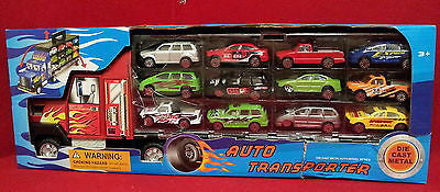 Thunder Wheels Car Carrier with 12 Die Cast Cars Included   I1067R