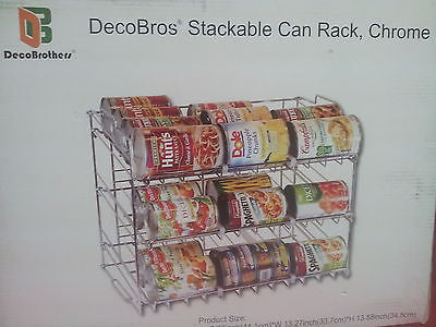 DecoBros Supreme Stackable Can Rack Organizer, Chrome Finish  J93010G