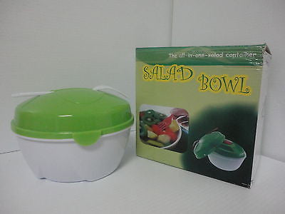 Innova Imports Salad Bowl, White/Green    I552B