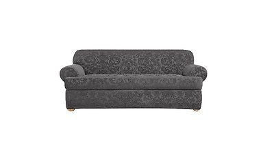 Surefit 41460 2 Piece Stretch Seat Sofa Slipcover T Cushion, Gray   I1076G