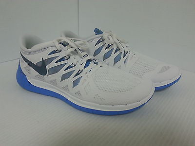 Nike Men's Free 5.0 Running Shoes, White/Blue - Size 9.5   I7274O