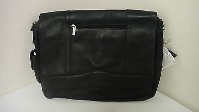 MLB Seattle Mariners Black Leather Laptop Messenger Bag, One Size      I121215P