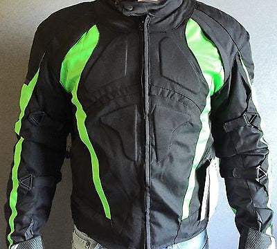 Milano Sport Gamma Men's Motorcycle Jacket, Black/Green - Large    I1074G