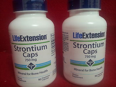 Life Extension Strontium, 750 mg, 90 Vegetarian Capsules, PK 2 J8272O