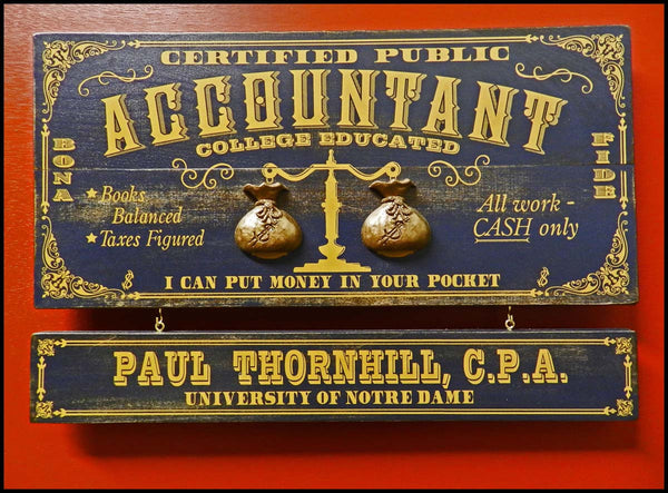 Accountant Occupational Wood Signs