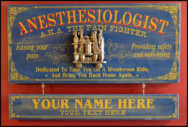 Anesthesiologist Occupational Wood Signs