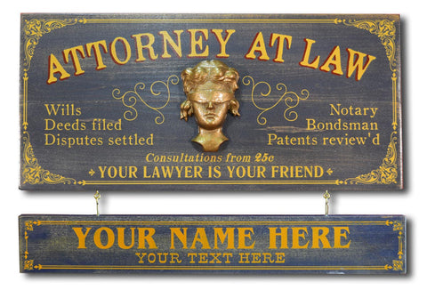 Attorney at Law Occupational Wood Signs