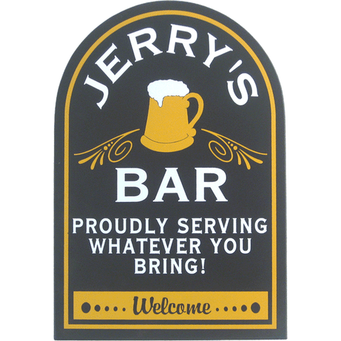 BAR PROUDLY WITH MUG Wood Sign