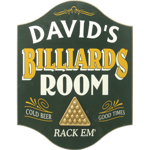 BILLIARDS ROOM MC Wood Sign